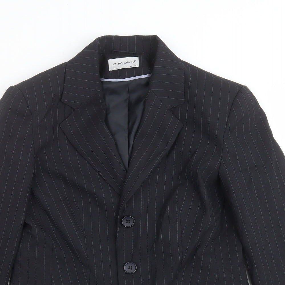 Primark Womens Black Striped  Jacket Suit Jacket Size 12