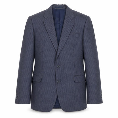 Front view of Greenwoods men’s blue striped jacket suit jacket, size 40
