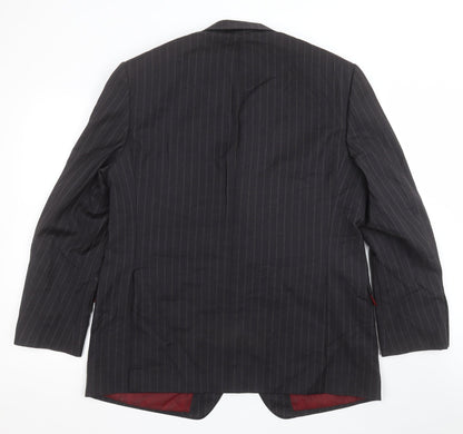 Marks and Spencer Mens Grey Striped  Jacket Suit Jacket Size 44