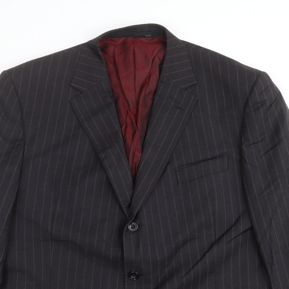 Marks and Spencer Mens Grey Striped  Jacket Suit Jacket Size 44