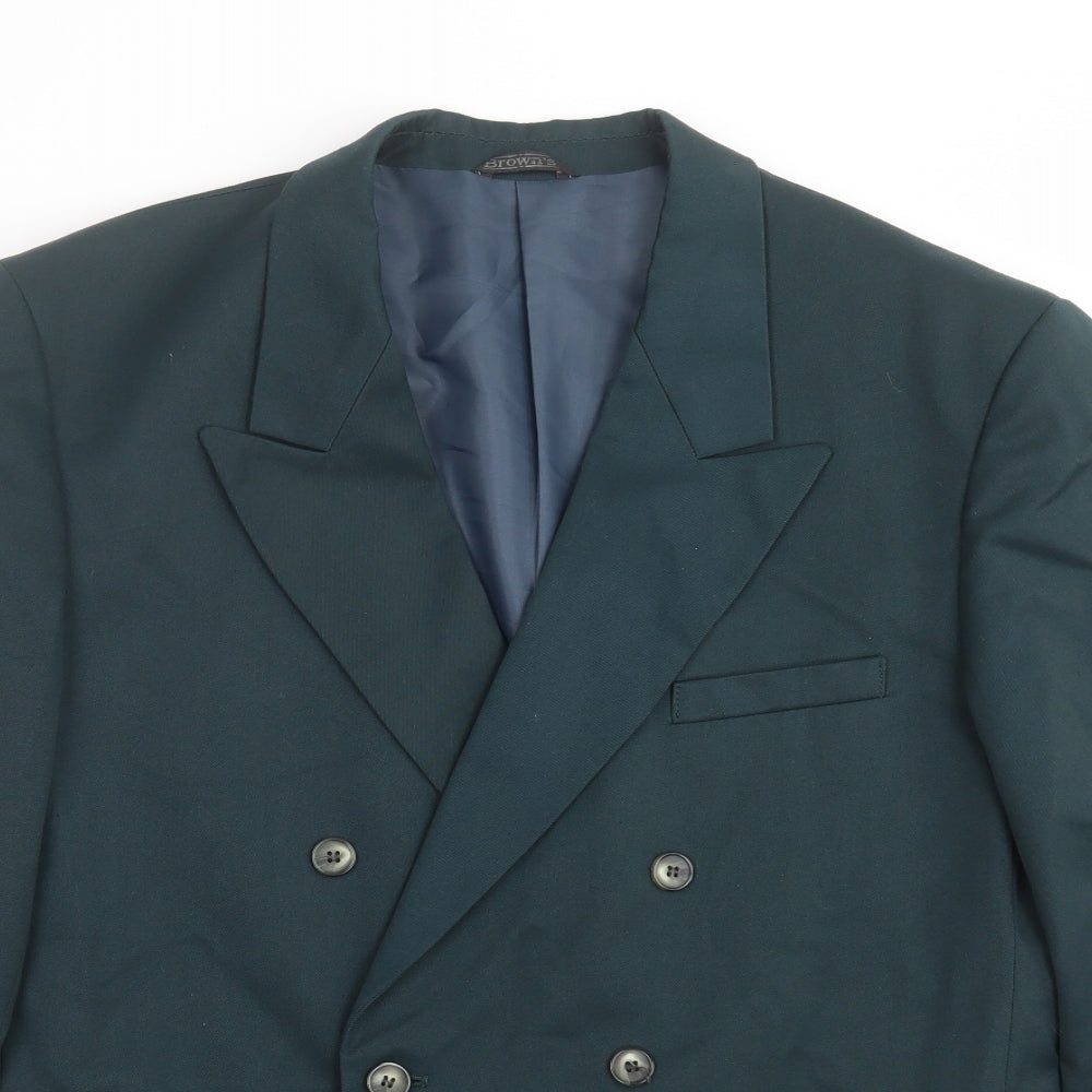 Close-up detail of Browns men’s green jacket suit jacket, size 38