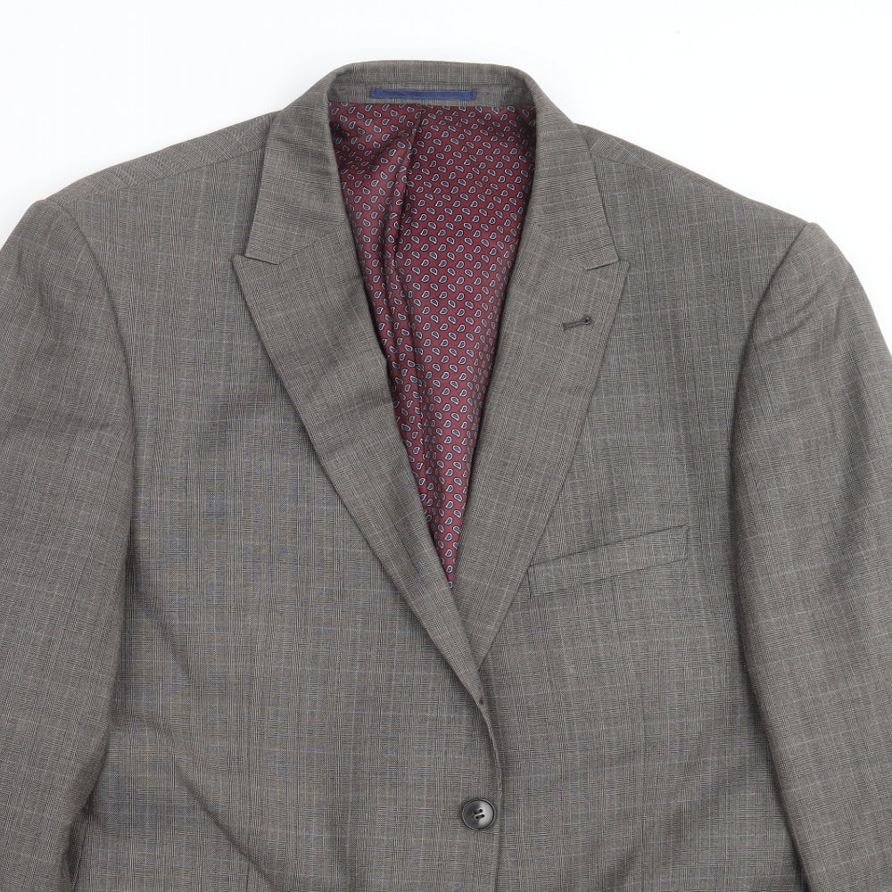 Taylor & Wright Mens Grey Check  Jacket Suit Jacket Size 42
