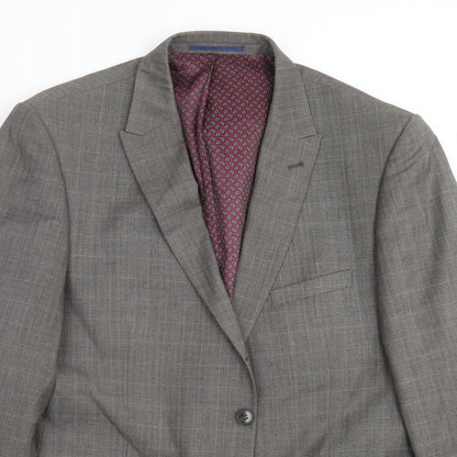Taylor & Wright Mens Grey Check  Jacket Suit Jacket Size 42