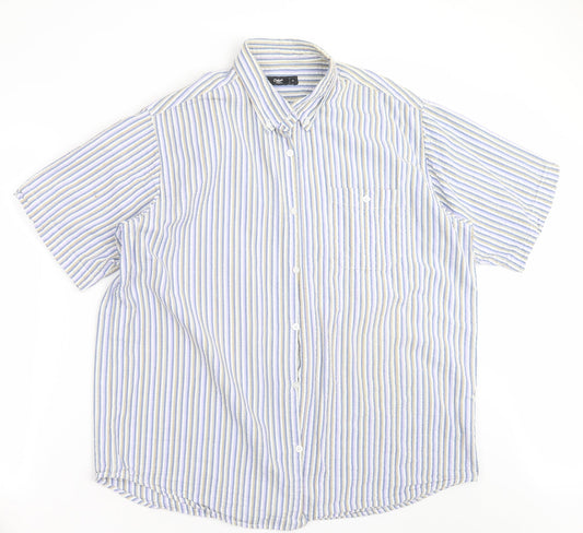 Mens UK Size XL Cotton Traders Blue  Button-Up Short Sleeve Casual Shirt