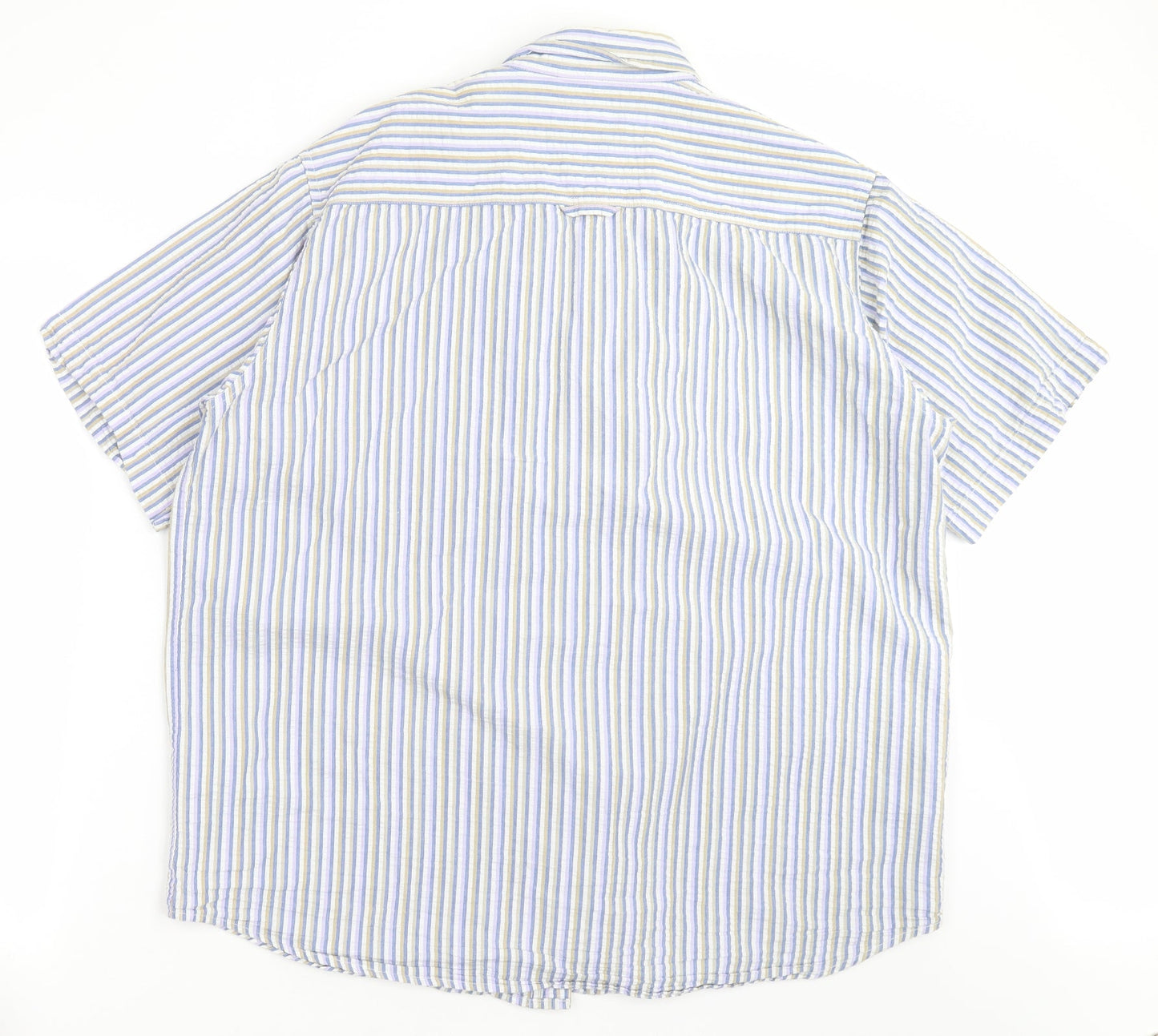 Mens UK Size XL Cotton Traders Blue  Button-Up Short Sleeve Casual Shirt