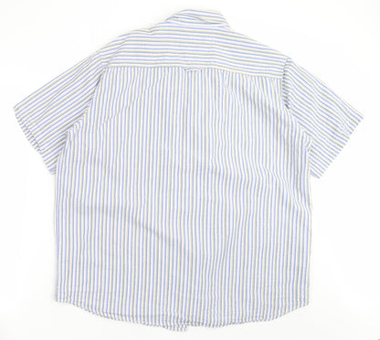Mens UK Size XL Cotton Traders Blue  Button-Up Short Sleeve Casual Shirt