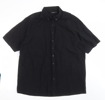 Mens UK Size XL CAPSULE Black  Button-Up Short Sleeve Casual Shirt