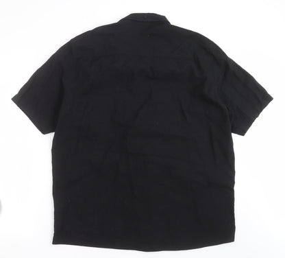 Mens UK Size XL CAPSULE Black  Button-Up Short Sleeve Casual Shirt