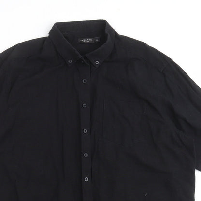 Mens UK Size XL CAPSULE Black  Button-Up Short Sleeve Casual Shirt