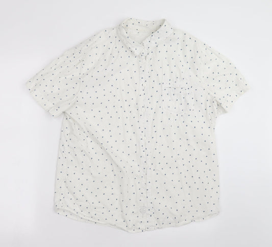 Mens UK Size M Native Youth White  Button-Up Short Sleeve Casual Shirt