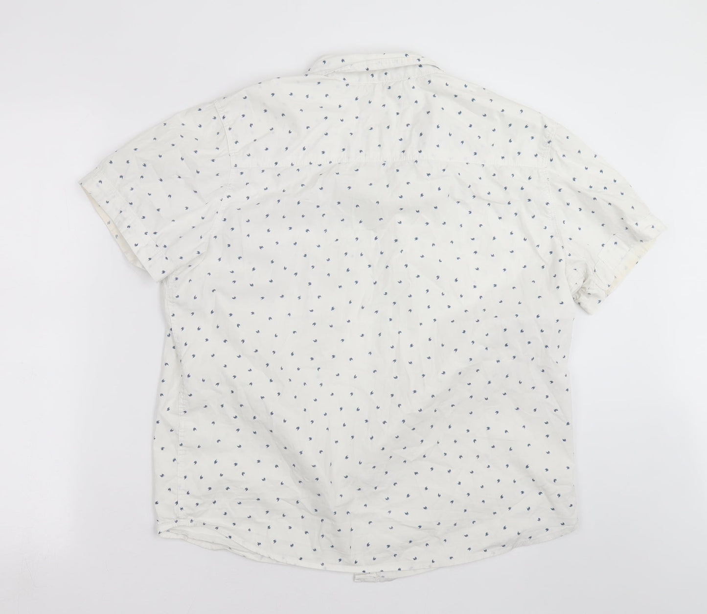 Mens UK Size M Native Youth White  Button-Up Short Sleeve Casual Shirt