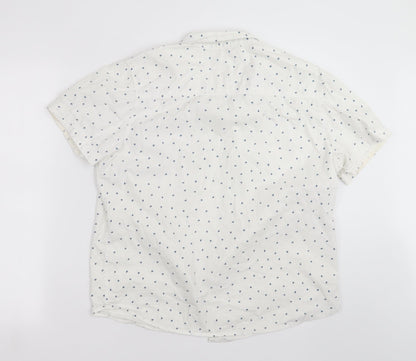 Mens UK Size M Native Youth White  Button-Up Short Sleeve Casual Shirt