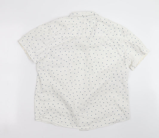 Mens UK Size M Native Youth White  Button-Up Short Sleeve Casual Shirt