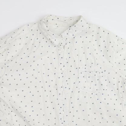 Mens UK Size M Native Youth White  Button-Up Short Sleeve Casual Shirt