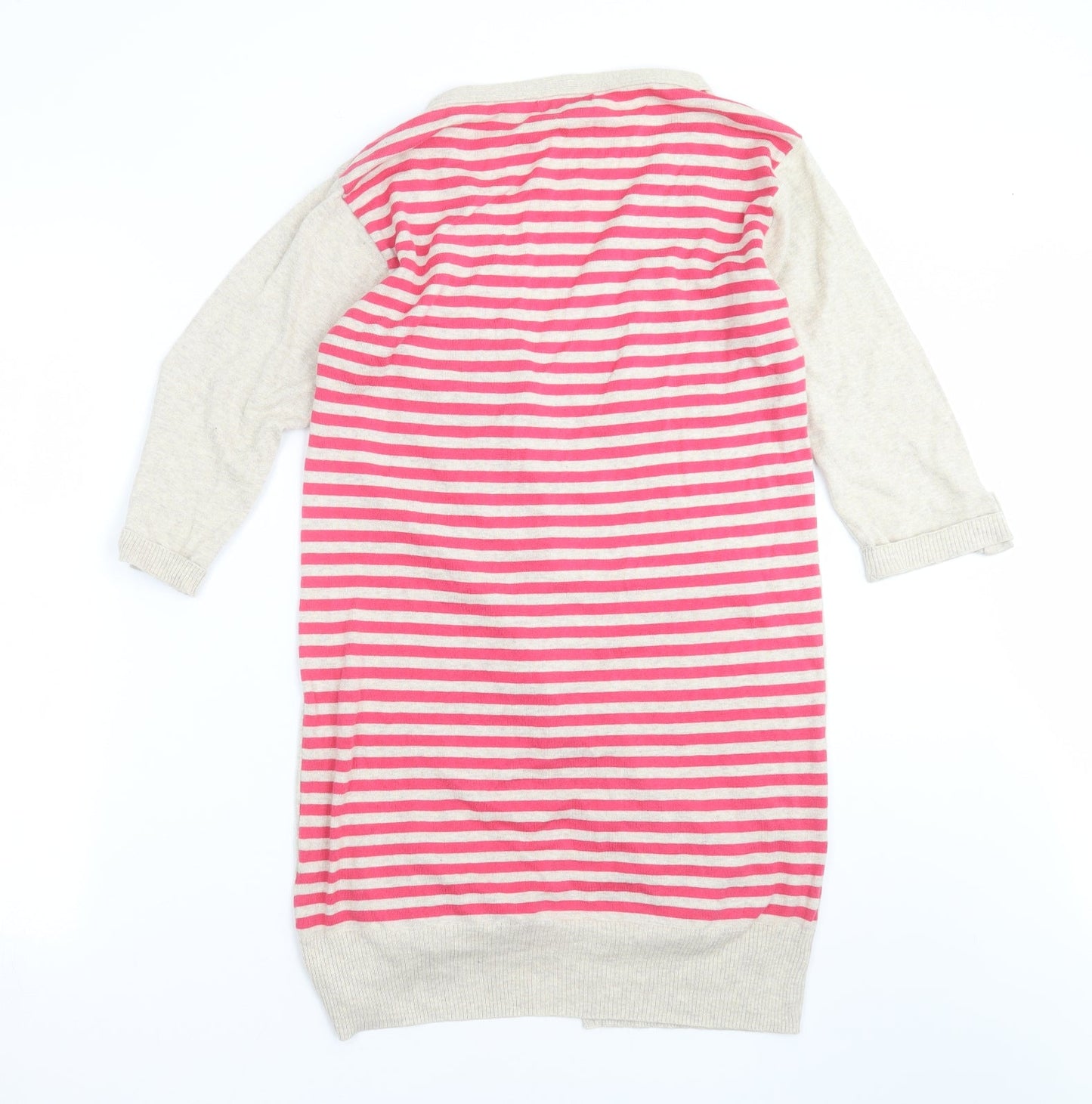 Indigo Collection Girls Beige Striped Knit Cardigan Jumper Size 13-14 Years