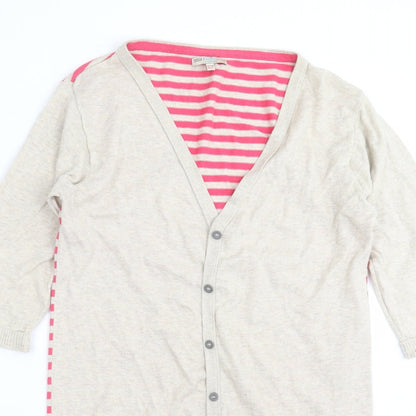 Indigo Collection Girls Beige Striped Knit Cardigan Jumper Size 13-14 Years