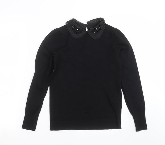 Womens UK Size 8 Papaya Black Pullover Jumper