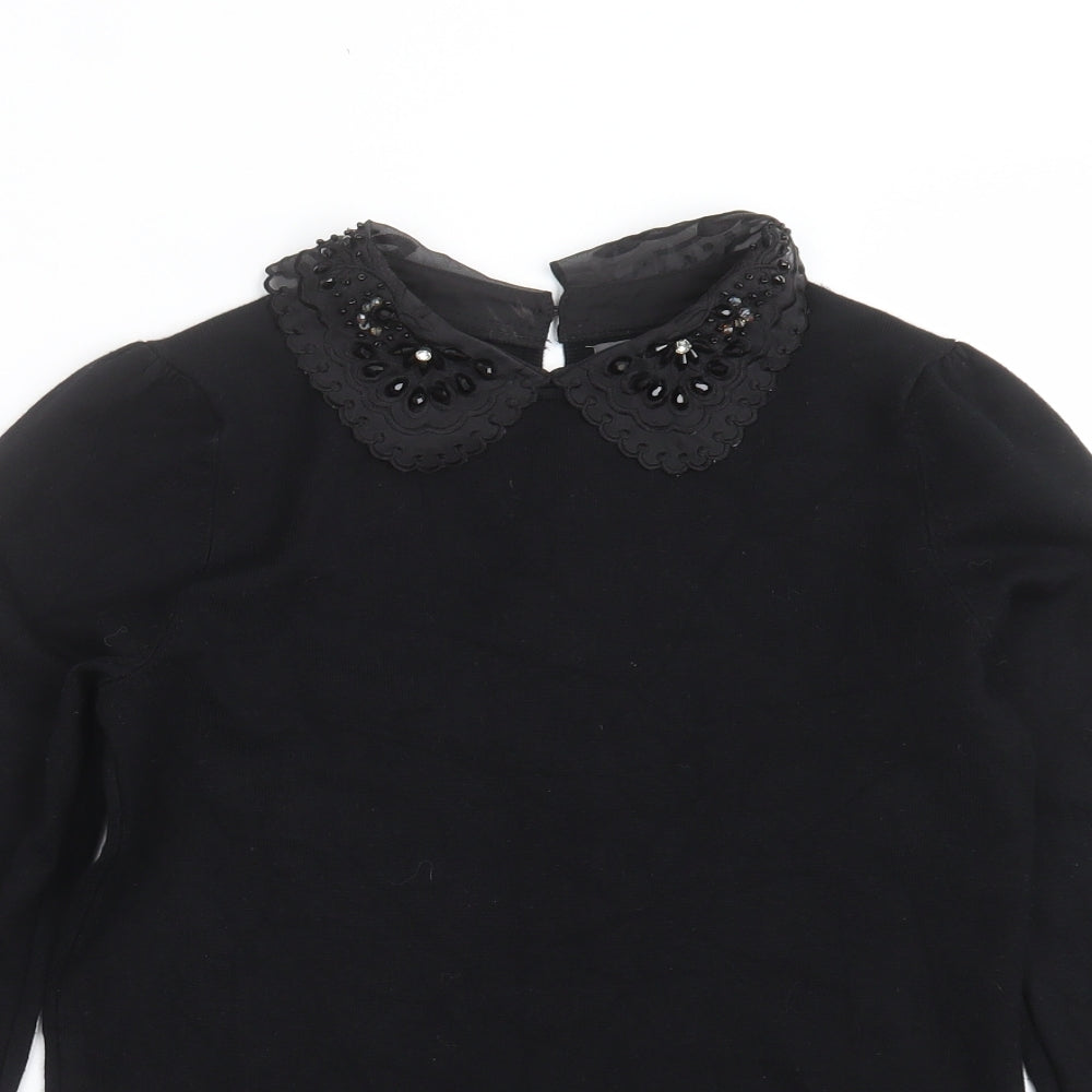 Womens UK Size 8 Papaya Black Pullover Jumper