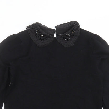 Womens UK Size 8 Papaya Black Pullover Jumper