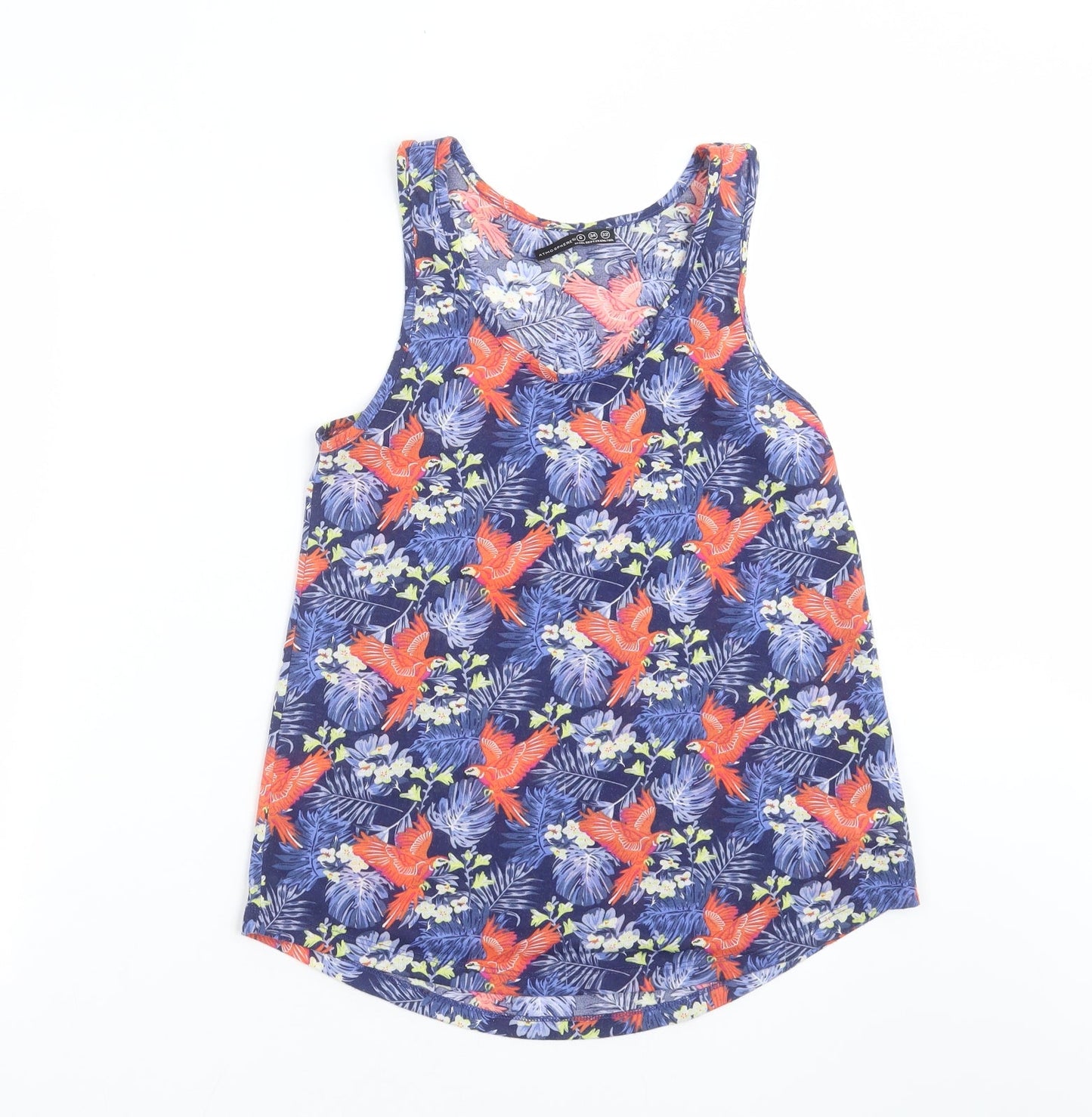 Primark Womens Blue Floral  Basic Tank Size 6