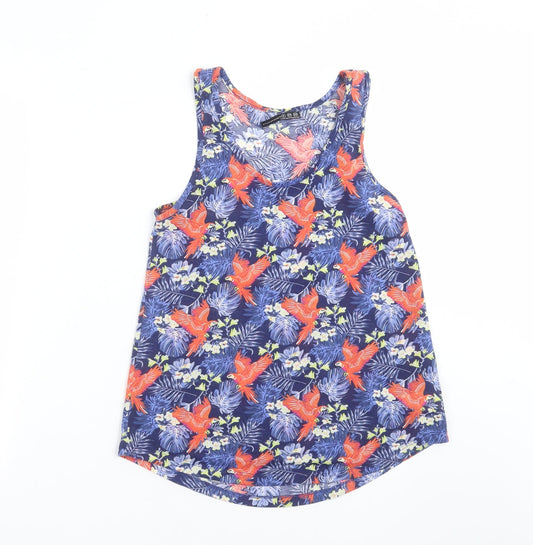 Primark Womens Blue Floral  Basic Tank Size 6