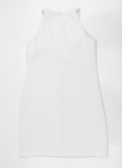 London Times Womens White Check  Shift  Size 6  - beaded