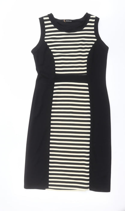 Kaleidoscope Womens Black Striped  Shift  Size 12