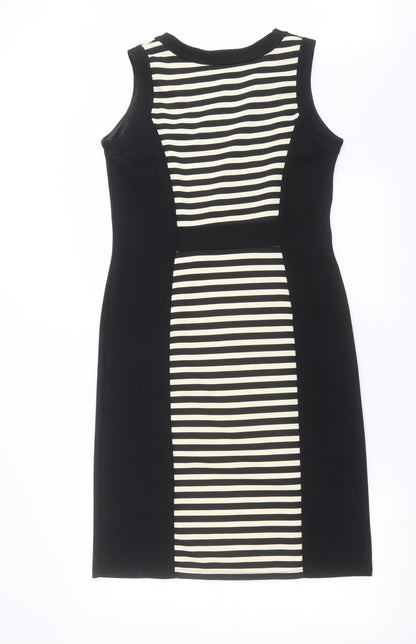 Kaleidoscope Womens Black Striped  Shift  Size 12