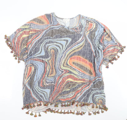 Womens UK Size S Apricot Multicoloured Pullover Jumper