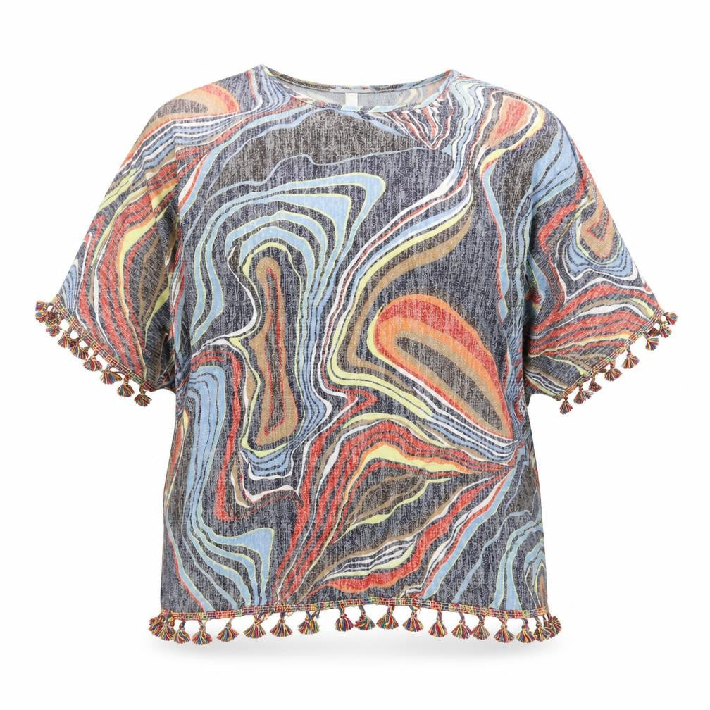 Womens UK Size S Apricot Multicoloured Pullover Jumper