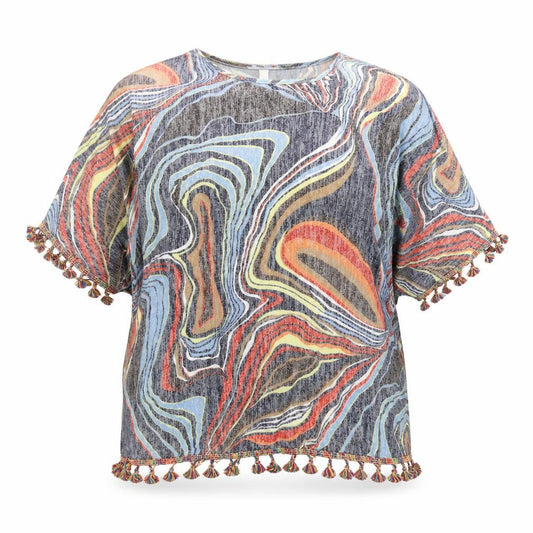 Womens UK Size S Apricot Multicoloured Pullover Jumper