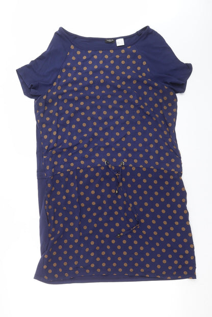 La Redoute Womens Blue Polka Dot  T-Shirt Dress  Size 12