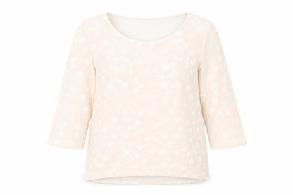 Front view of Tesini women’s pink geometric jumper, size UK 14