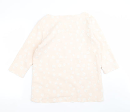 Back view of Tesini women’s pink geometric jumper, size UK 14