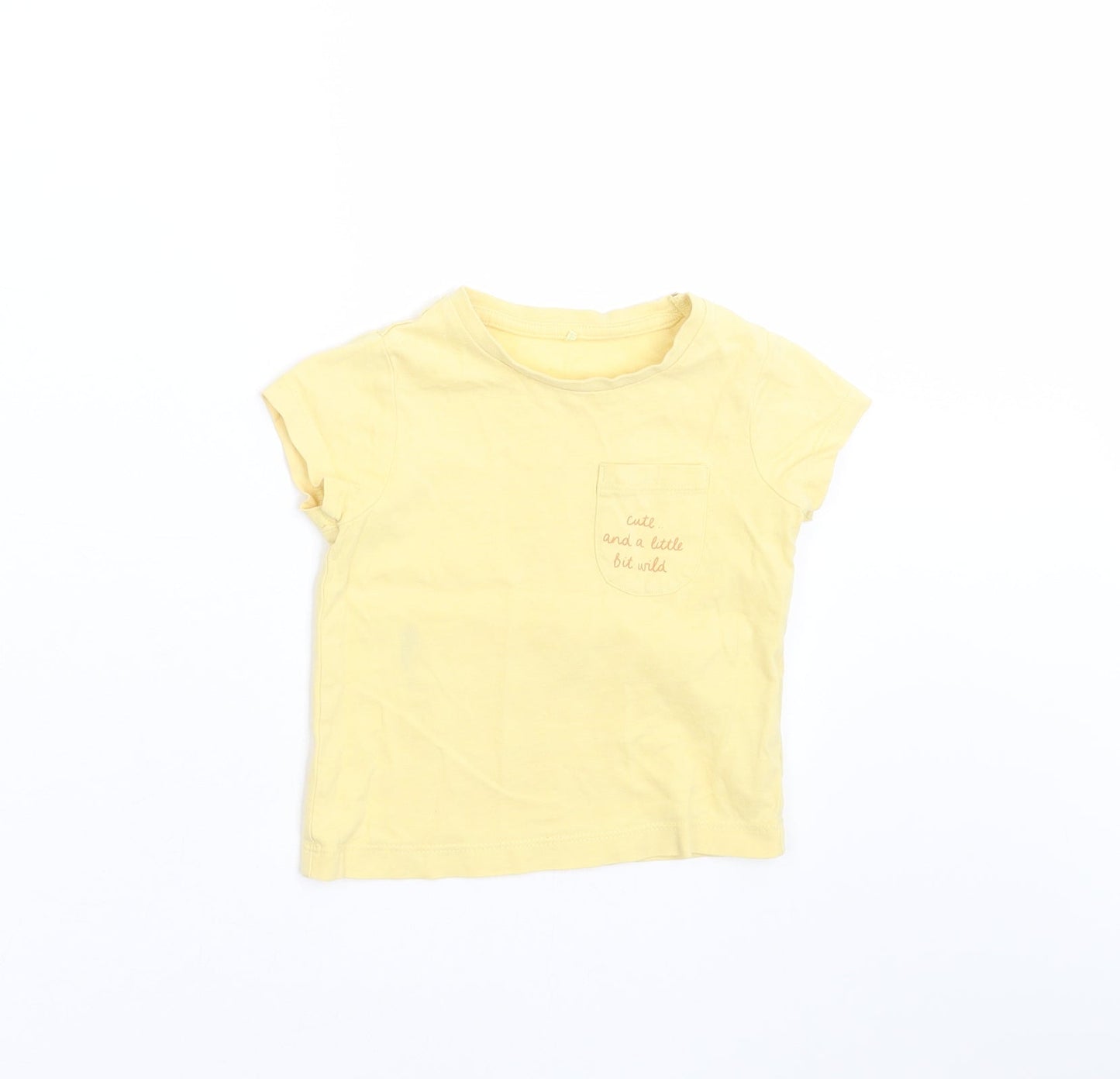 George Baby Yellow   Basic T-Shirt Size 12-18 Months  - cute and a little bit wild