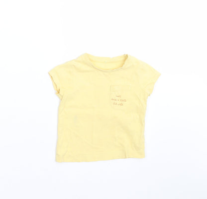 George Baby Yellow   Basic T-Shirt Size 12-18 Months  - cute and a little bit wild