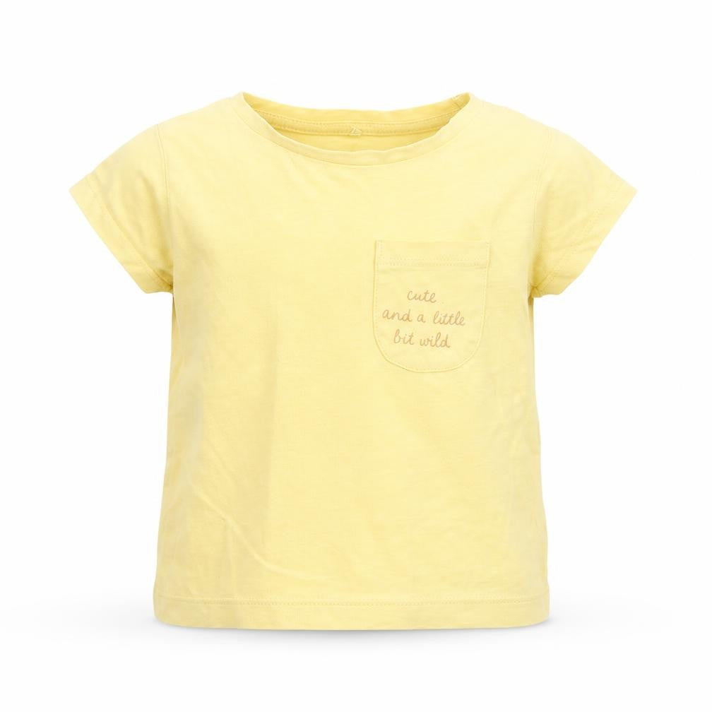 Front view of George Baby Yellow Basic T-Shirt, size 12-18, Months - cute and a little bit wild