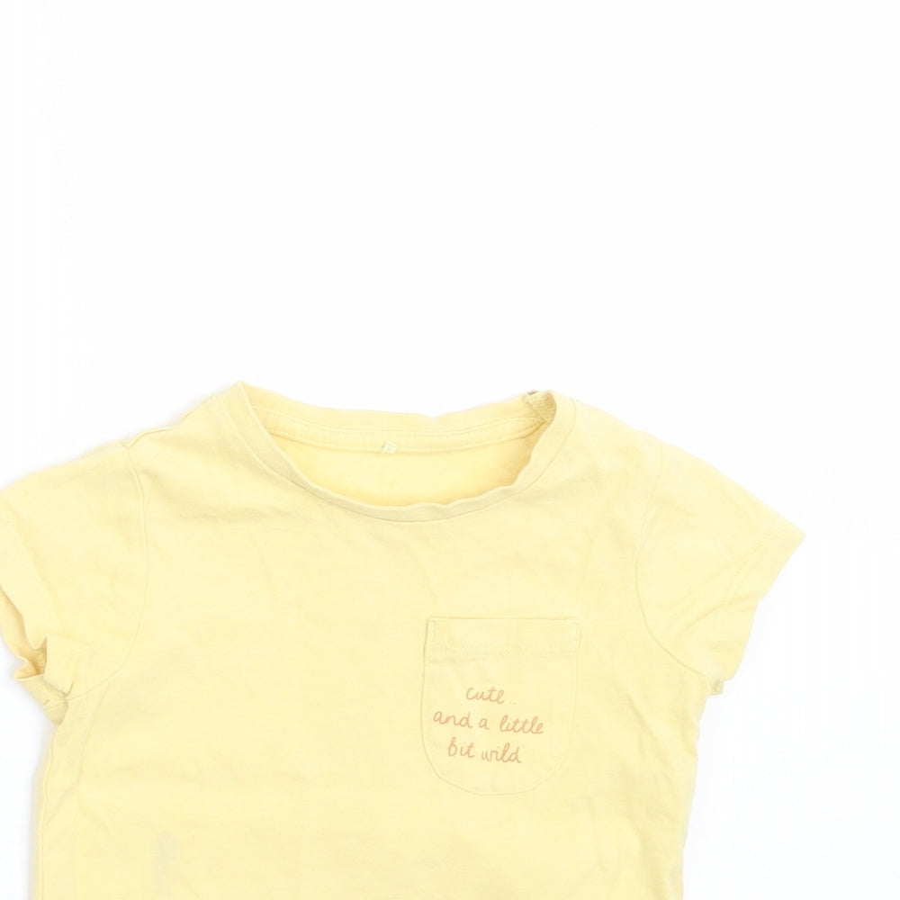 George Baby Yellow   Basic T-Shirt Size 12-18 Months  - cute and a little bit wild