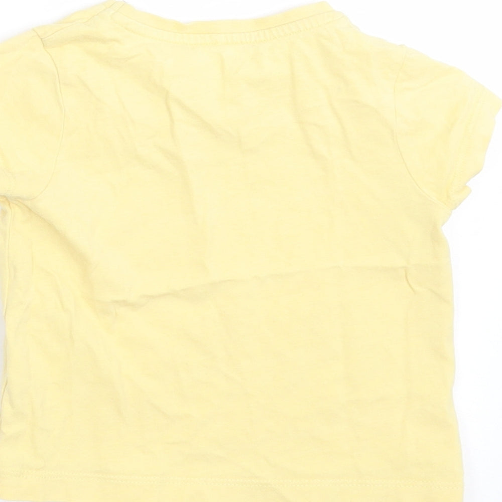 George Baby Yellow   Basic T-Shirt Size 12-18 Months  - cute and a little bit wild