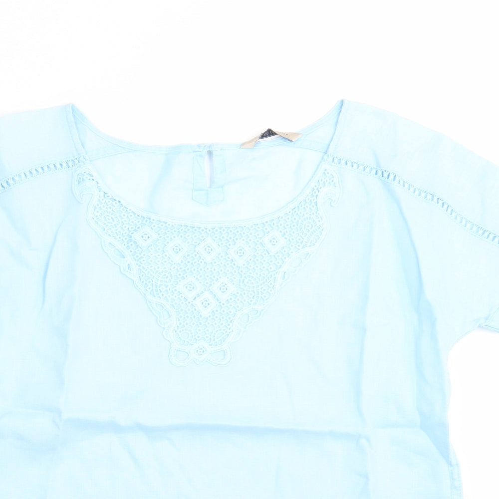 Womens UK Size 8 Marks and Spencer Blue Basic Blouse