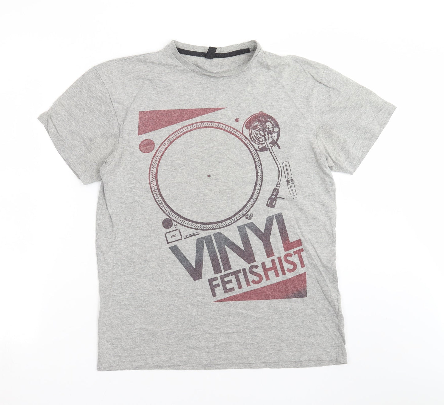 Preworn Mens Grey    T-Shirt Size S  - Vinyl