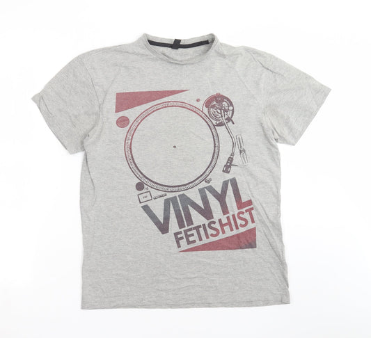 Preworn Mens Grey    T-Shirt Size S  - Vinyl