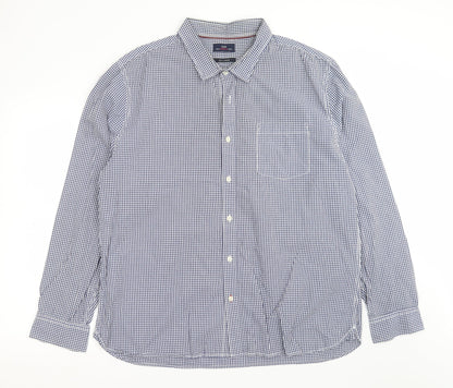 Easy Mens Blue Check   Button-Up Size 2XL