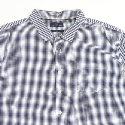 Easy Mens Blue Check   Button-Up Size 2XL