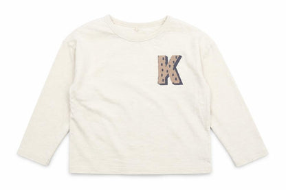 Front view of George girls’ beige basic t-shirt, size 3-4, years - k