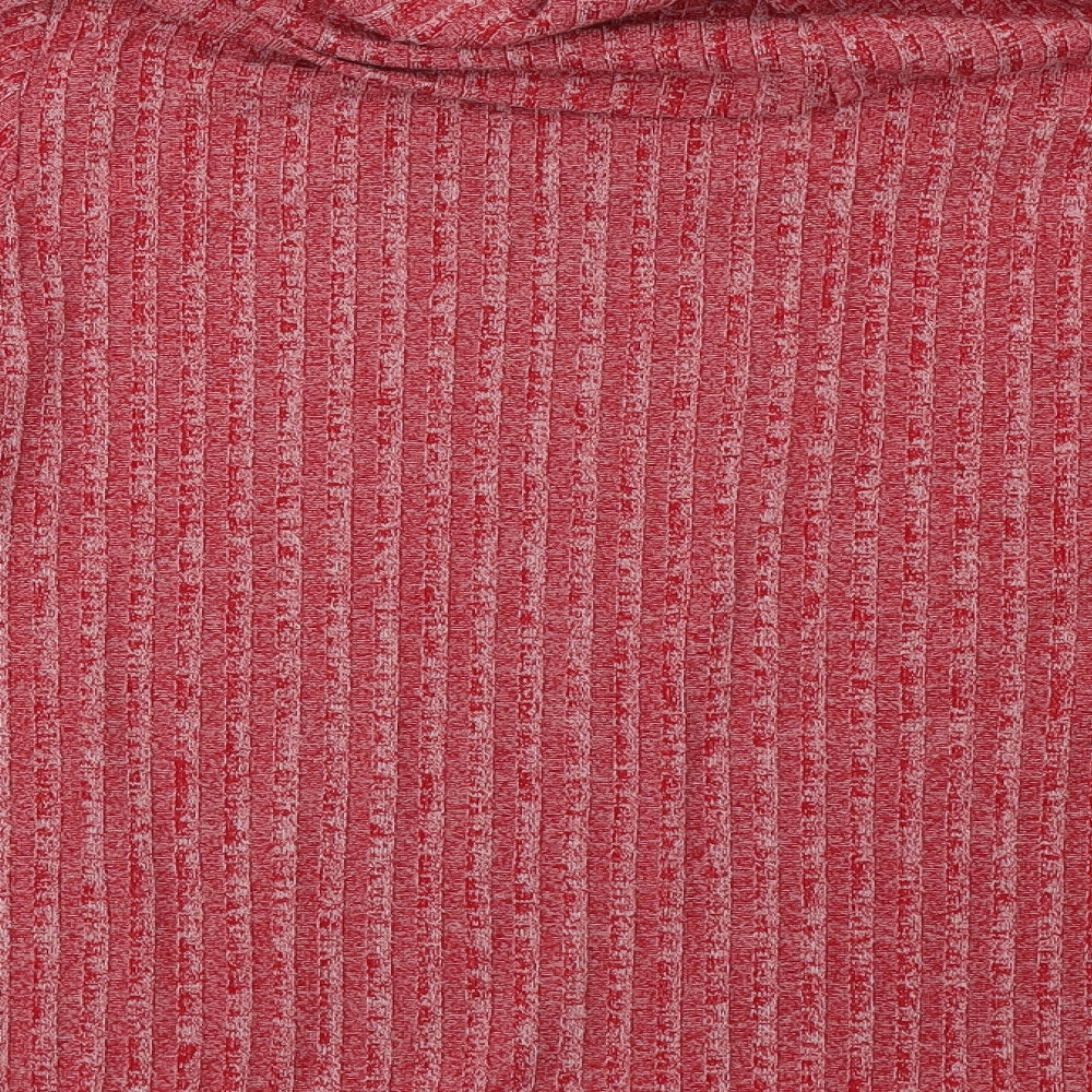 Brand and care label for Klass women’s pink pullover sweatshirt, size XL