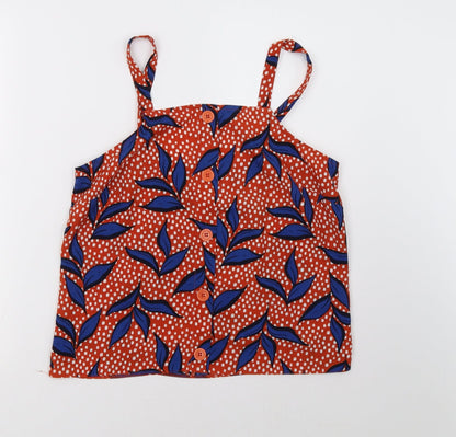 George Womens Orange Polka Dot  Basic Tank Size 10