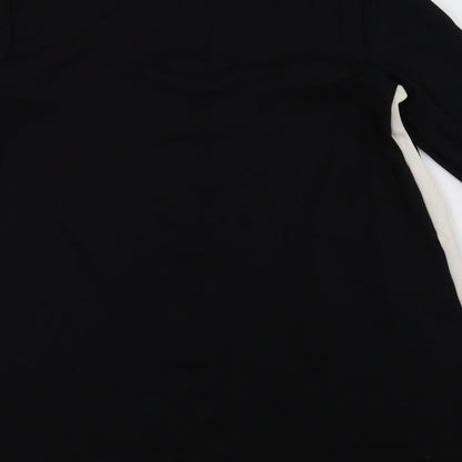 Brand and care label for Tezenis women’s black a-line, size M