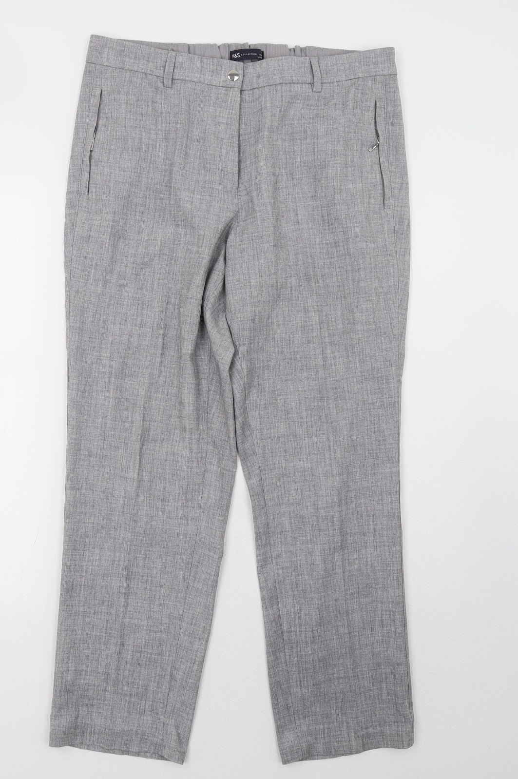 Womens UK Size 14 Marks and Spencer Regular Fit  Grey Trousers