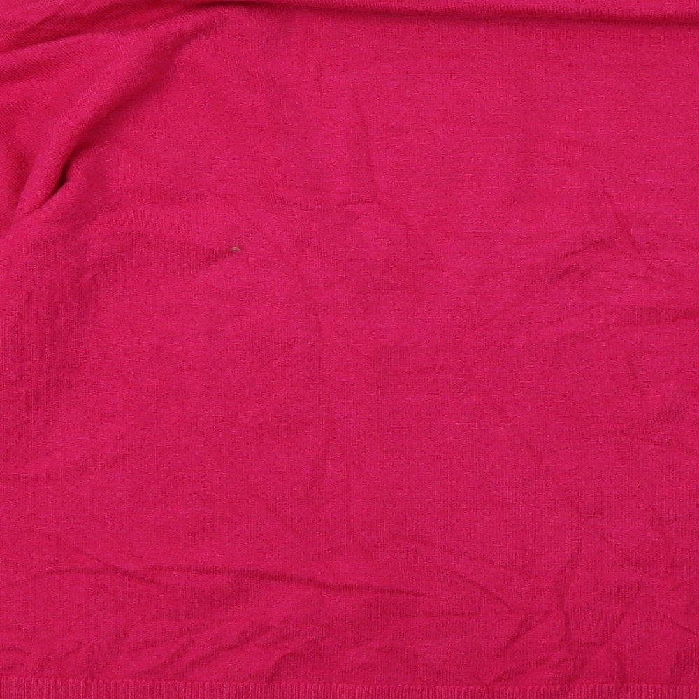 Brand and care label for njext women’s pink striped pullover sweatshirt, size XL